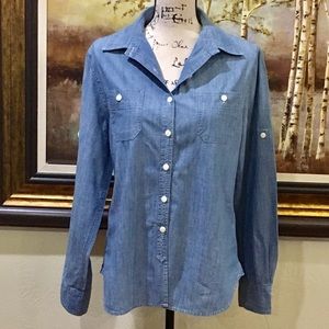 EUC PER SE Adjustable Sleeves Shirt